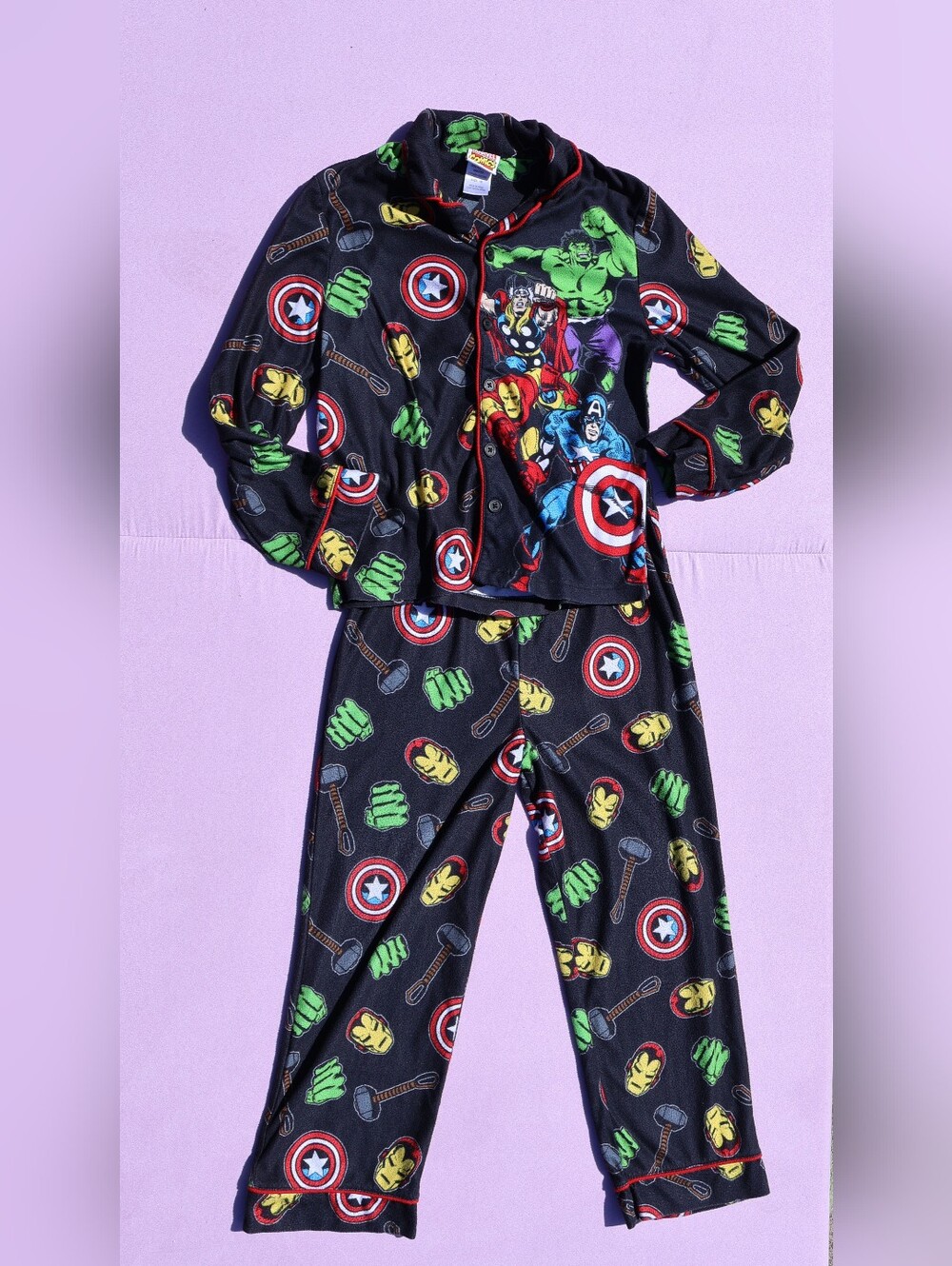 2015 Marvel Comics Avengers 2 Piece Flannel Pajamas Boys 10